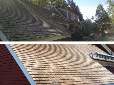 Cedar roof cleaning